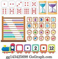 140 Royalty Free Counting Number 0 To 9 And Math Symbols For Kids Clip Art - GoGraph