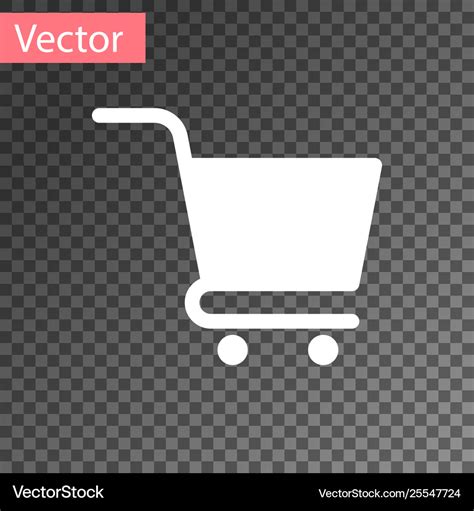 White shopping cart icon isolated on transparent Vector Image