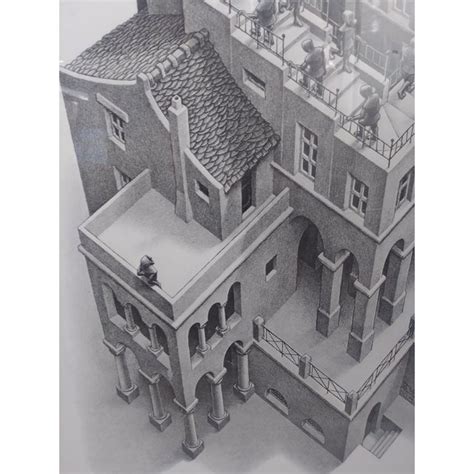 1960s M. C. Escher Ascending and Descending Reproduction Print | Chairish