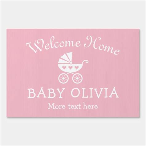 WELCOME HOME baby shower yard sign with carriage | Zazzle | Welcome ...