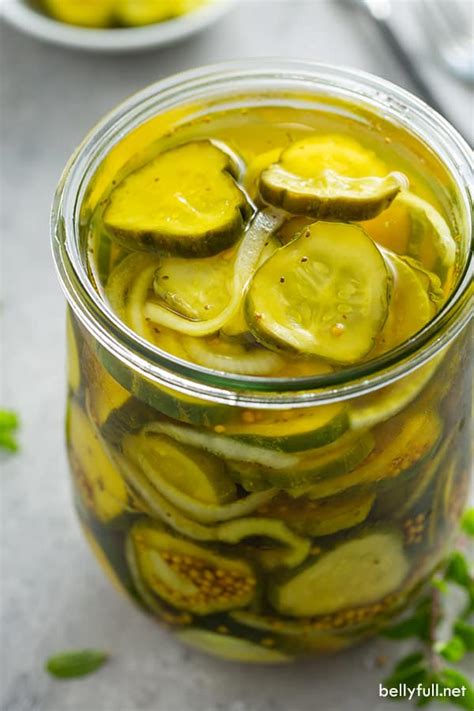 Refrigerator Bread and Butter Pickles Recipe - Belly Full