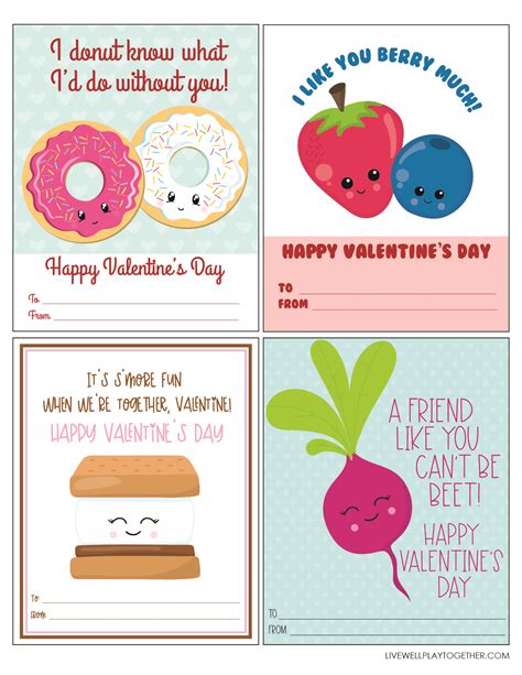 Funny Food Pun Valentine's Day Cards + Free Printable - Live Well Play Together