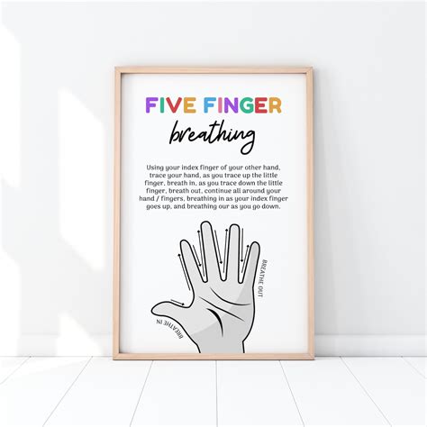 Five Finger Breathing Technique Poster, Calming Corner Printable for ...