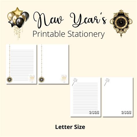 Printable New Year's Stationery Writing Paper - Etsy