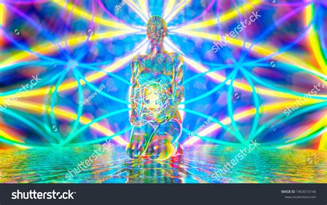 3d Illustration Sacred Energy Universe Surrounds Stock Illustration ...