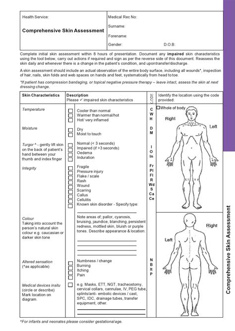 Head To Toe Printable Nursing Assessment Form Template - Printable Form, Templates and Letter