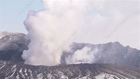 Steam rising from volcanic crater, Japan - Stock Video Clip - K005/8688 - Science Photo Library