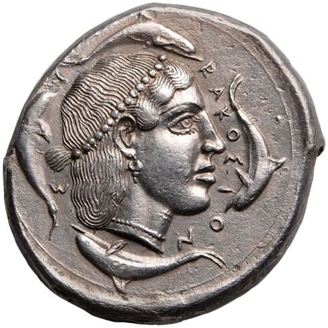 Ancient Greek Silver Tetradrachm Coin from Syracuse Sicily, 450 BC at ...