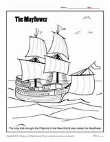 Thanksgiving Coloring Page  The Mayflower sketch template