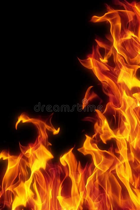 Flame Isolated Over Black Background