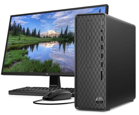 HP Slim i3 8GB 256GB Desktop Computer with 23.8in HP Monitor