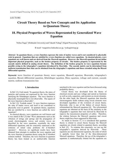 (PDF) Circuit Theory Based on New Concepts and Its Application to ...