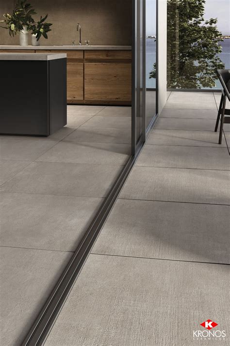 Terrace Flooring Ideas: In&Out with concrete look tiles | Outdoor tiles floor, Concrete look ...