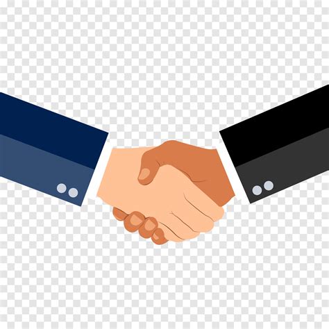 Shaking hands flat design concept on tranparent background. Handshake, business agreement ...