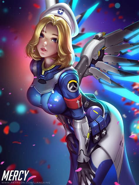 Heels, Liang-Xing, Mercy (Overwatch), Overwatch, wings, HD phone ...