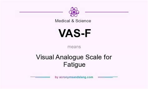 What does VAS-F mean? - Definition of VAS-F - VAS-F stands for Visual Analogue Scale for Fatigue ...