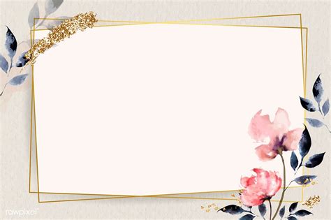 Golden rectangle with floral frame vector | premium image by rawpixel.com / Adj | Gold frame ...