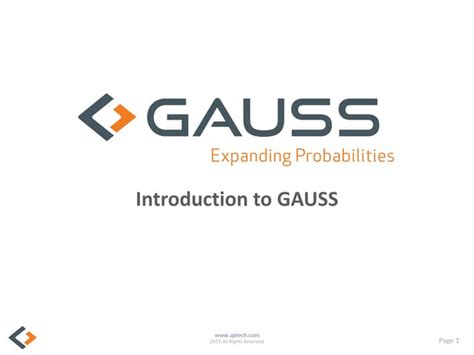 Introduction to GAUSS | PPT