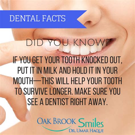 Did you know? If you get your tooth knocked out, put it in milk and hold it in your mouth—this ...