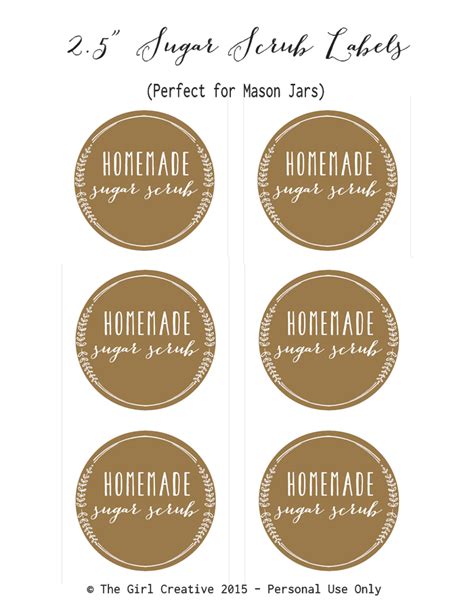 Free Sugar Scrub Labels - The Girl Creative