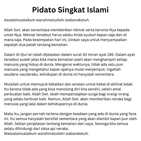 8 Contoh Pidato Islami Singkat tentang Agama Berbagai Tema