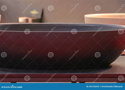 Modern Design Oval Bathtub Made of Composite Materials Stock Image ...