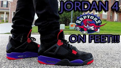 JORDAN 4 RAPTOR ON FEET REVIEW!!! - YouTube