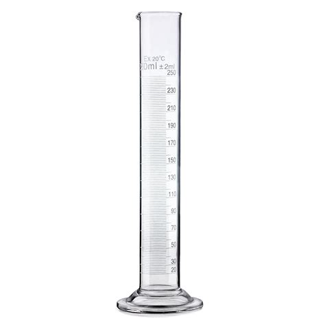 Premium Lab Glass Graduated Cylinder 250 ml - Borosilicate 250ml Lab ...