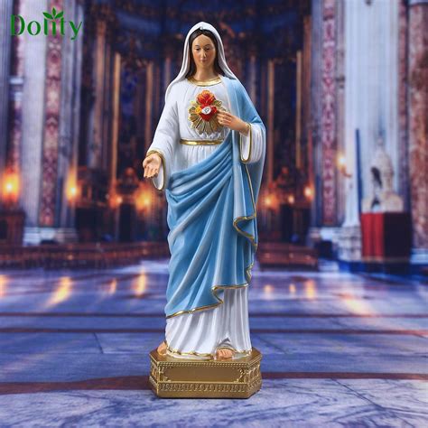 Dolity Virgin Mary Statue Holy Mother Mary Poly Our Lady for Outdoor ...