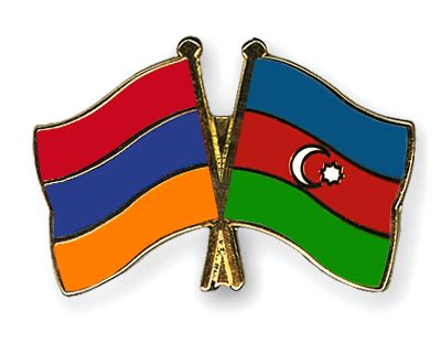 Crossed Flag Pins Armenia-Azerbaijan Flags