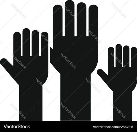 Vote hands icon simple style Royalty Free Vector Image