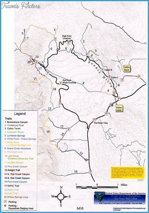 Red Rock Canyon Hiking Map - TravelsFinders.Com