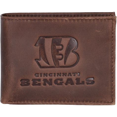 Brown Cincinnati Bengals Bifold Leather Wallet - 21641141 | HSN