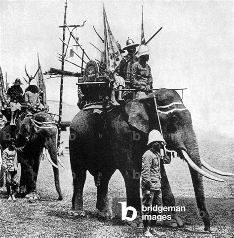 Thailand: War elephants in the time of King Chulalongkorn (r. 1868 - 1910), Siam.