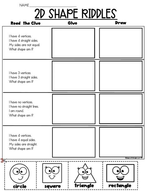 Shape Math Riddles for 2D Shapes Kindergarten and First Grade – Class of Kinders