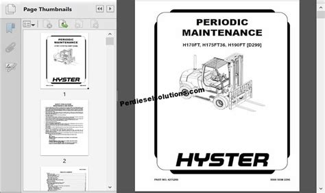 Hyster Forklift Trucks [11.2020] Repair Manual All Class PDF - PerDieselSolutions