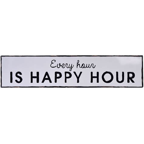 Gracie Oaks Metal Happy Hour Sign Wall Décor & Reviews | Wayfair