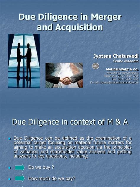 Due Diligence in Merger and Acquisition | Due Diligence | Mergers And ...