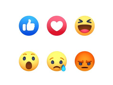 3D model Animated Facebook Reaction Button Pack VR / AR / low-poly rigged animated | CGTrader