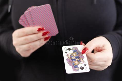 Female Hands Hold a Deck of Cards and Show Tricks. Stock Photo - Image of black, entertainment ...