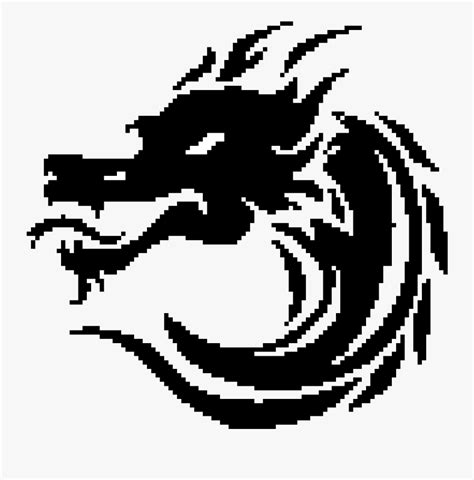 Download Pixel Art Black - Pixel Art Dragon Head , Free Transparent Clipart - ClipartKey