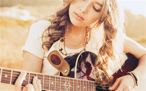 Girl With Guitar Widescreen - Beautiful Wallpaper Of Girls - 1920x1200 Wallpaper - teahub.io