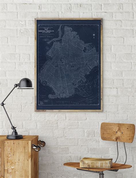 Brooklyn Map Brooklyn Poster Brooklyn Map Print New York - Etsy