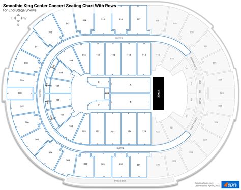 Smoothie King Center Seating Charts for Concerts - RateYourSeats.com