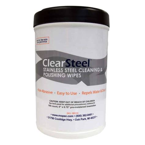 ClearSteel Stainless Steel Cleaning & Polishing Wipes - Mortech Manufacturing