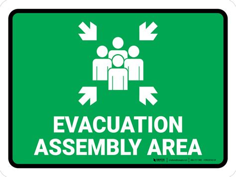 Evacuation Assembly Area Green Landscape - Wall Sign