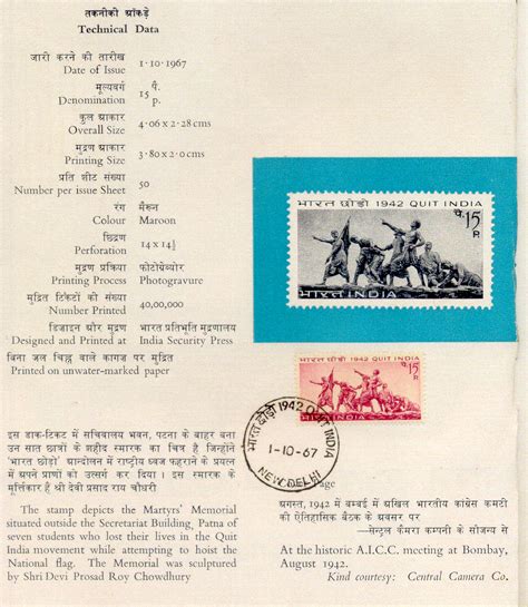 My Indian Stamps and First Day Covers: Quit India Movement of 1942