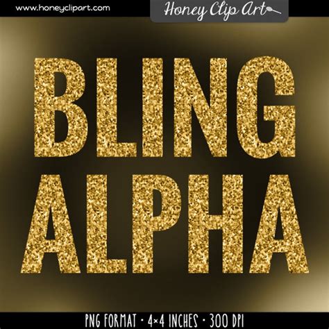 Gold glitter text clipart: bling font stock photos by HoneyClipArt