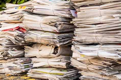 A stack of old newspapers ready for ... | Stock image | Colourbox