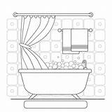 Premium Vector  Modern bathroom Interior Flat Illustration Line sketch template